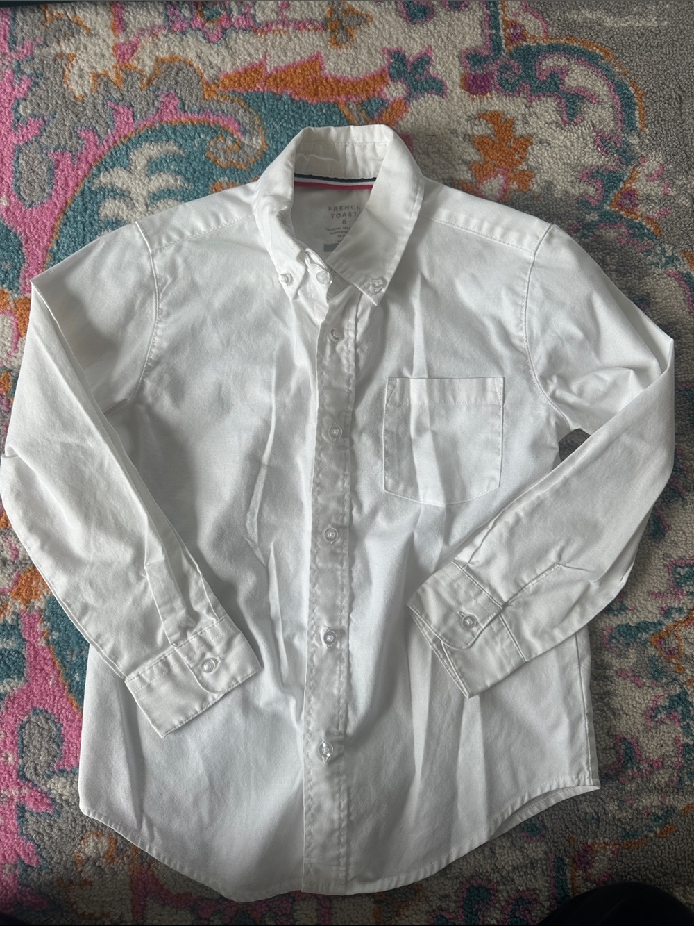 French Toast White Kids Button-Down Dress Shirt (great for uniforms) size 8